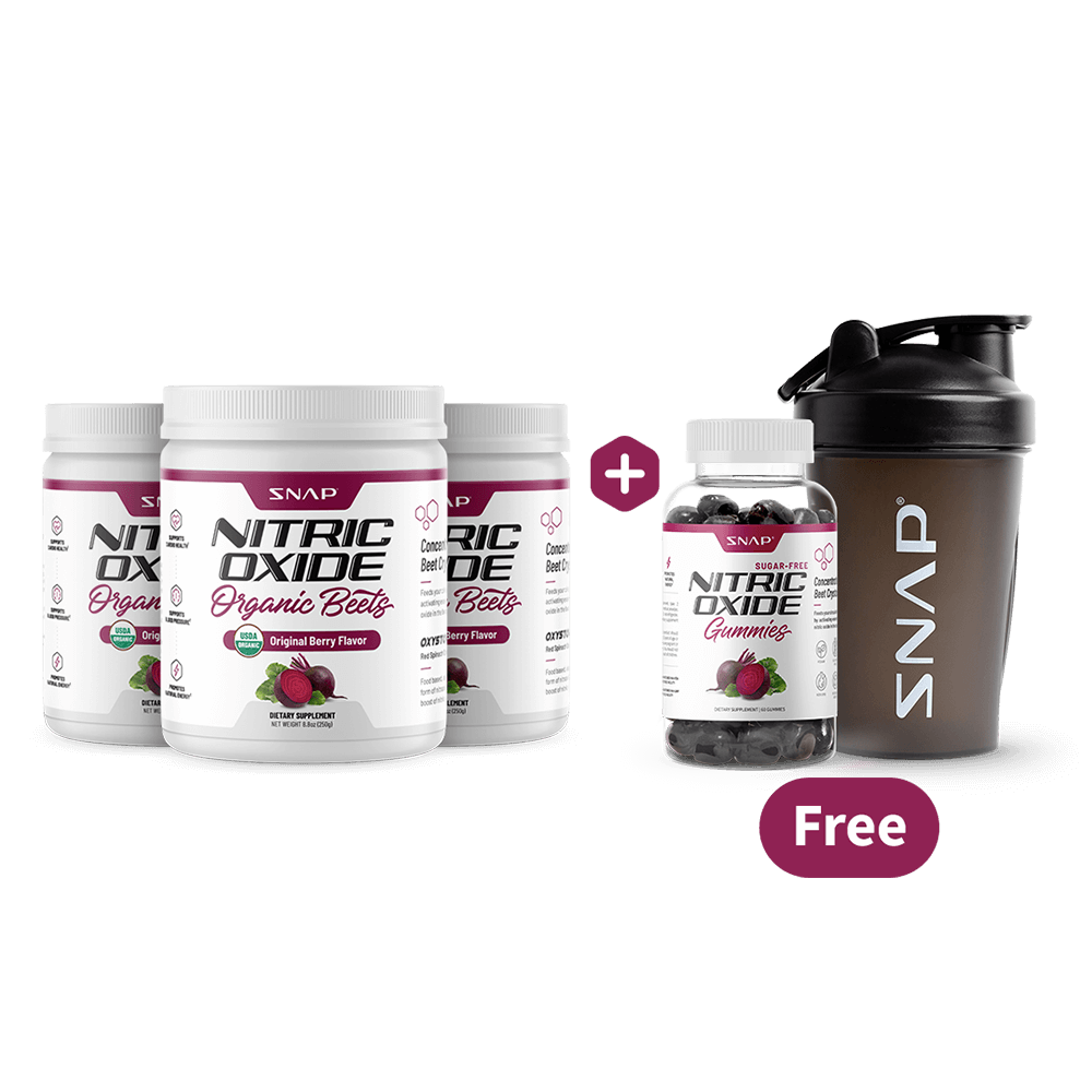 3 NO2 Beets + Free NO Gummies + Free Shaker