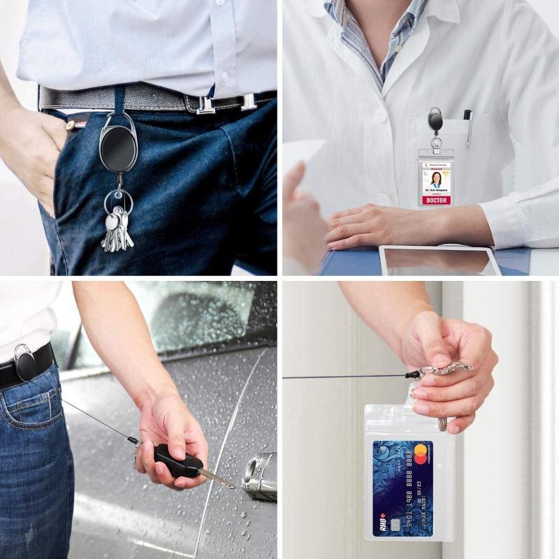 Retractable hoo(key) Keychain Holder and Waterproof Badge ID Card Holder-0