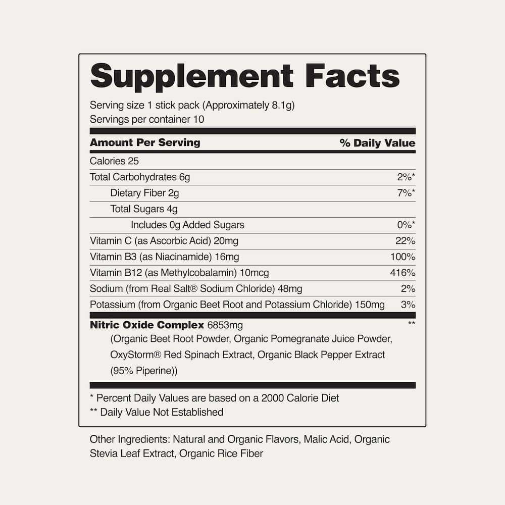 Nitric Oxide Organic Beets Single-Serve Packs